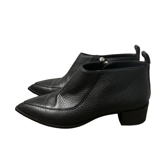 Everlane The Boss Boot Black Pebbled Leather Pointed Ankle Booties Size 8.5 - Picture 1 of 8